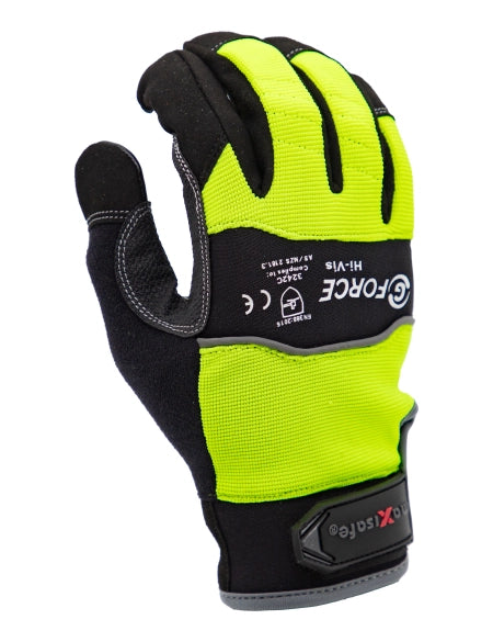 Maxisafe G-Force Hi-Vis Mechanics Gloves Full Finger GMY277
