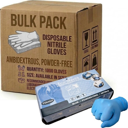 Carton of 1000 Maxisafe Eco-Shield Blue Nitrile Disposable Gloves Powder Free 2.8g GNE220