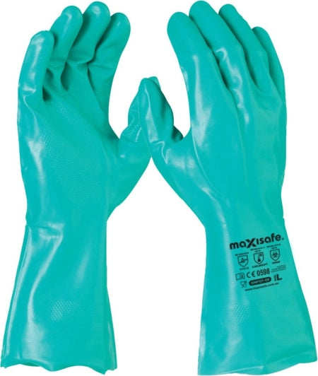 Maxisafe 33cm Green Nitrile Chemical Glove