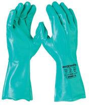 Carton of 144 Maxisafe Green Nitrile Chemical Gloves 33cm Food Contact Safe GNF127 - Large