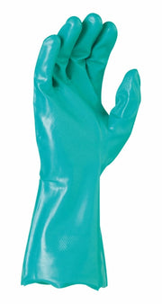Carton of 144 Maxisafe Green Nitrile Chemical Gloves 33cm Food Contact Safe GNF127 - Large
