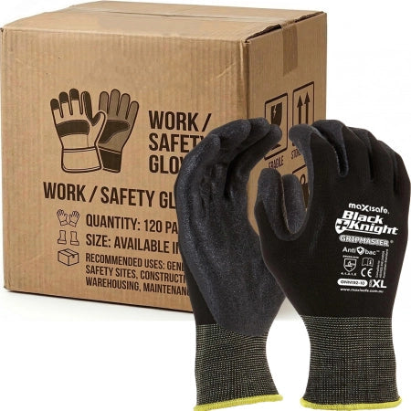 Carton of 120 Pairs Black Knight Gripmaster Coated Work Gloves