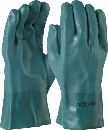 Maxisafe Green Double Dipped PVC Gauntlet 27cm GPD134-27