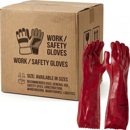 Carton of 60 Maxisafe PVC Single Dipped Gloves 45cm
