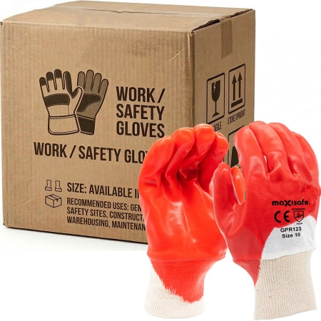Carton of 120 Maxisafe PVC Gloves Knit Wrist