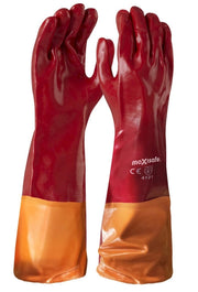 Carton of 60 Maxisafe Red PVC Gauntlet Gloves 60cm