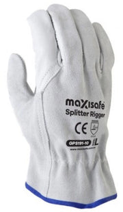 Maxisafe Splitter Rigger Genuine Split Back Cowgrain Leather Gloves GPS191