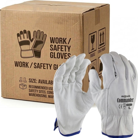 Carton of 120 Commander Premium Cow Grain Rigger Gloves