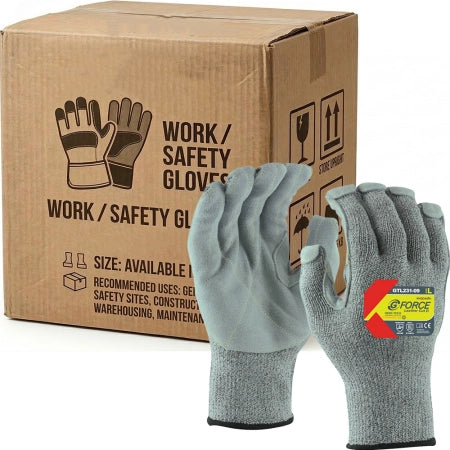 Carton of 120 G-Force Leather Palm Cut Resistant Gloves Level D