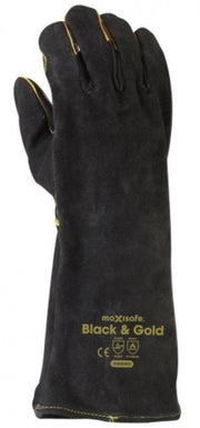 Maxisafe Black & Gold Welders Gauntlet 406mm Long GWB160