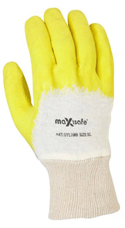 Maxisafe Economy Yellow Latex Glass Gripper Glove - Large