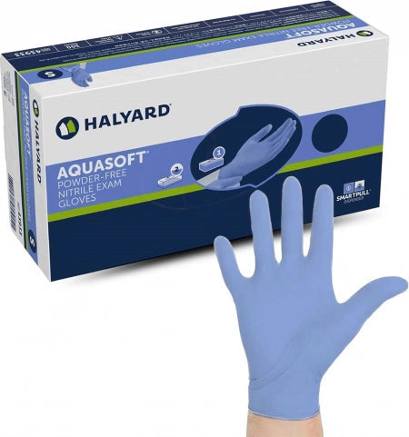 300/Box Halyard AQUASOFT* Nitrile Exam Powder-Free Gloves