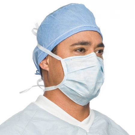 HALYARD CLASSIC* Surgical Mask, Pleat-Style with Ties, Blue (50 Masks/Box)