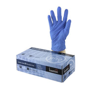 Box of 100 pcs Bastion Nitrile Soft Blue Biodegradable Powder Free Finger Micro Textured - X