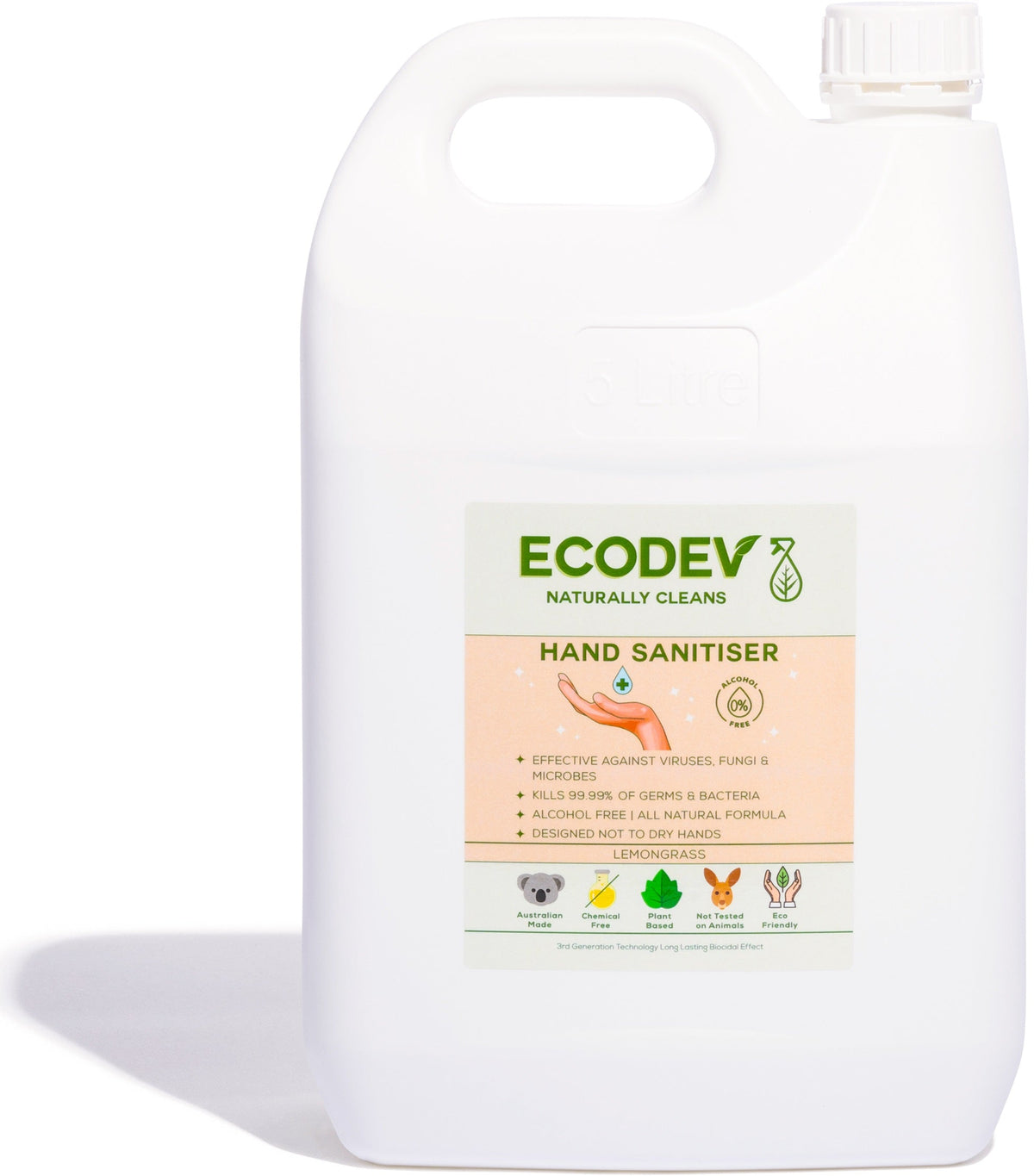 Ecodev Hand Sanitiser 5L Australian Made Eco-friendly