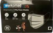3 Ply Disposable Black Protective Kids Face Mask TGA Approved 50 Pack