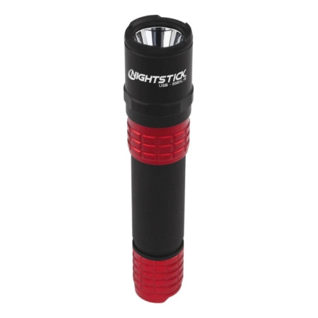 Maxisafe Red/Black Tactical Flashlight with Holster - USB rechargeable