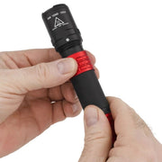 Maxisafe Red/Black Tactical Flashlight with Holster - USB rechargeable