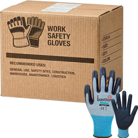 Carton of 120 Pairs Mako Cut 3 Grey HPPE Spandex Gloves 18G Micro Foam Flex Nitrile Size 7