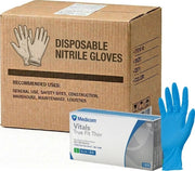 Carton of 1000 Medicom Vitals True Fit Thin Nitrile Gloves Powder Free Textured Blue, 5g - Medium