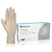 100pcs Medicom Vitals Vinyl Gloves, 4.5g, Powder Free