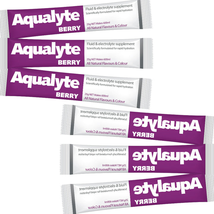Box of 250 Maxisafe Aqualyte Electrolyte Powder Berry Flavoured Sachets 25g