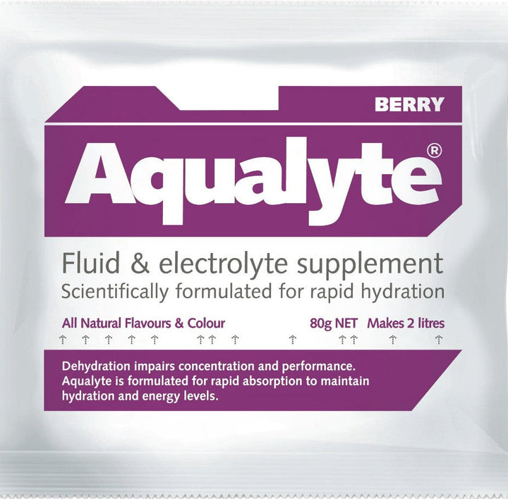 Box of 20 Maxisafe Aqualyte Electrolyte Powder Berry Flavoured Sachets 80g