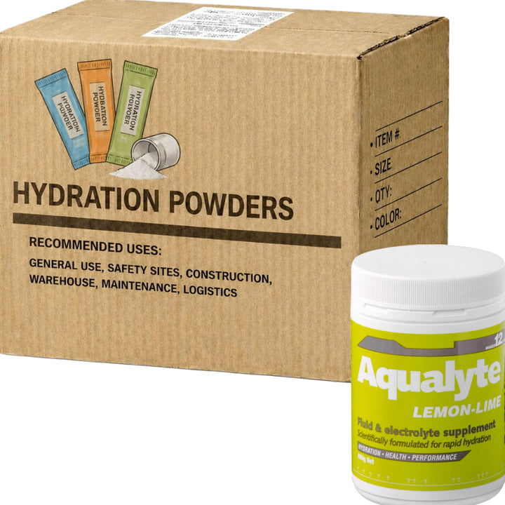 Carton of 20 Packs Aqualyte Lemon Lime Electrolyte Powder Tub 480g