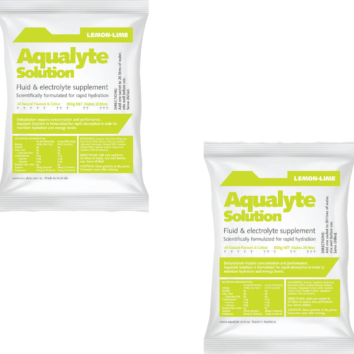Box of 10 Maxisafe Aqualyte Electrolyte Powder Lemon Lime Flavoured Sachets 800g
