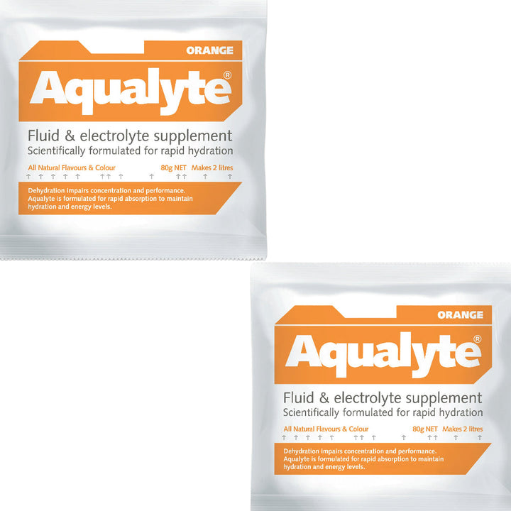 Box of 20 Maxisafe Aqualyte Electrolyte Powder Orange Flavoured Sachets 80g