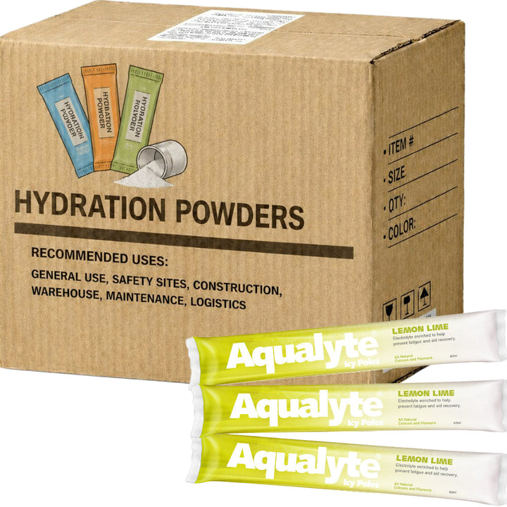 Carton of 3 Packs Aqualyte Lemon Lime Electrolyte Icy Poles 50 x 90m