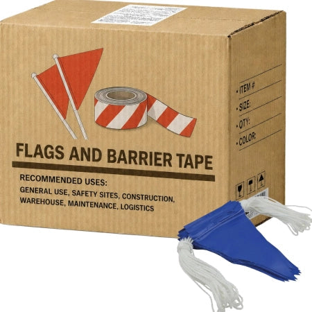 Carton of 20 Packs Maxisafe Blue Bunting Flag Line 30m Site Barricade