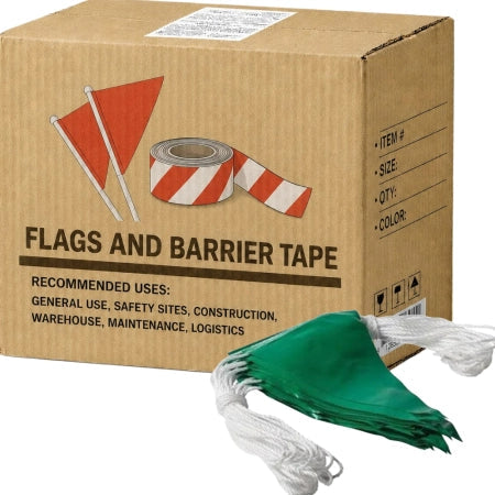 Carton of 20 Packs Maxisafe Green Bunting Flag Line 30m Site Barricade