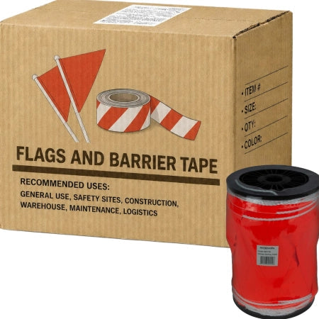 Carton of 6 Maxisafe Orange Bunting Flag Line on Reel for Site Barricade 100m