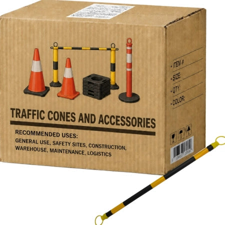 Carton of 20 Yellow Black Retractable ABS Cone Bar