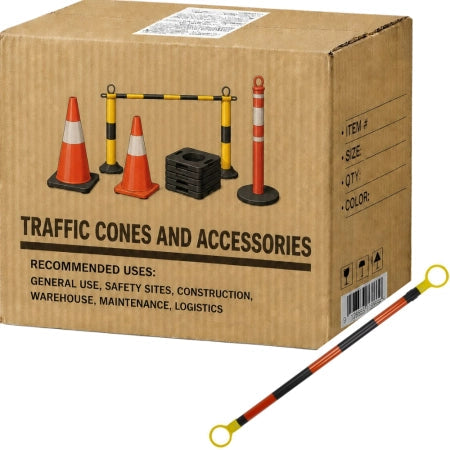 Carton of 20 Orange Black Retractable ABS Cone Bar