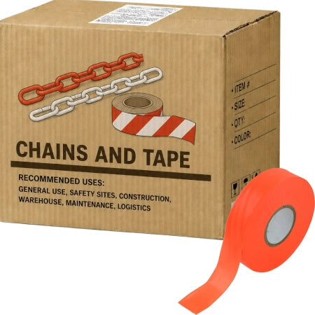 Carton of 80 Packs Maxisafe Fluoro Orange Flagging Tape 25mm x 100m