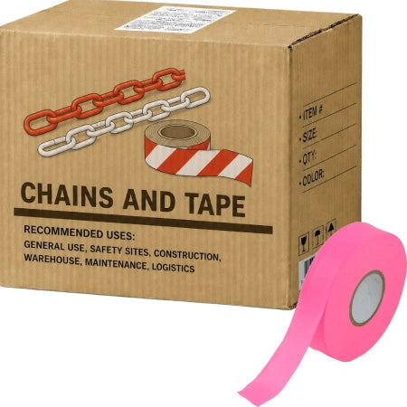 Carton of 80 Packs Maxisafe Fluoro Pink Flagging Tape 25mm x 100m