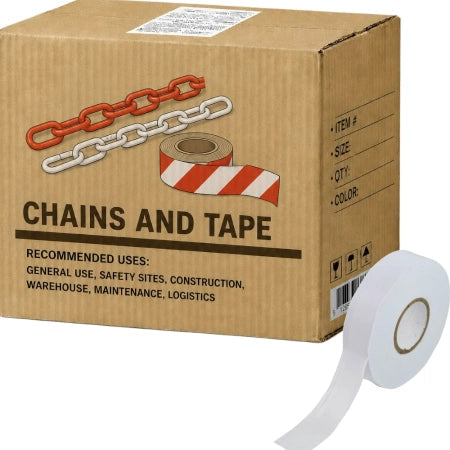 Carton of 80 Packs Maxisafe White Flagging Tape 25mm x 100m
