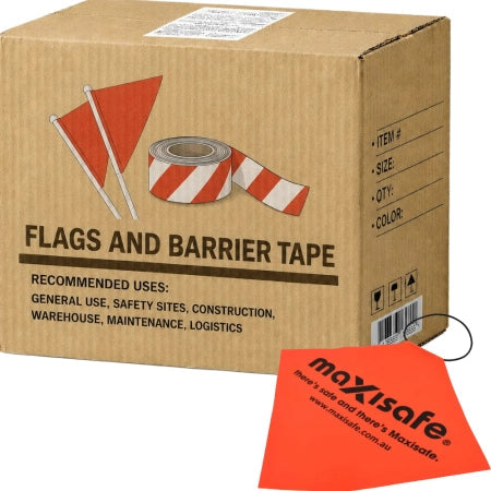 Carton of 20 Maxisafe Orange Load Warning Flag 300mm x 300mm