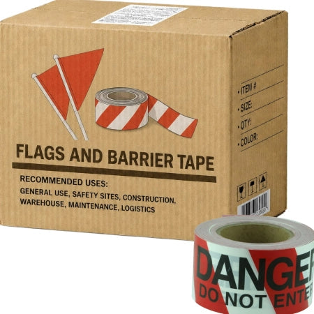 Carton of 20 Packs Maxisafe Danger Do Not Enter Red and White Barricade Tape