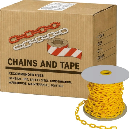 Carton of 4 Yellow Safety Chain 40m Roll