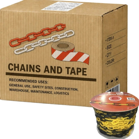 Carton of 8 Packs Maxisafe Black and Yellow Safety Chain 40m Roll