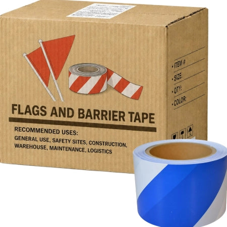 Carton of 20 Packs Maxisafe Blue and White Barricade Tape 75mm x 100m