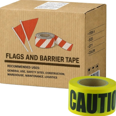 Carton of 20 Packs Maxisafe Caution Black on Yellow Barricade Tape