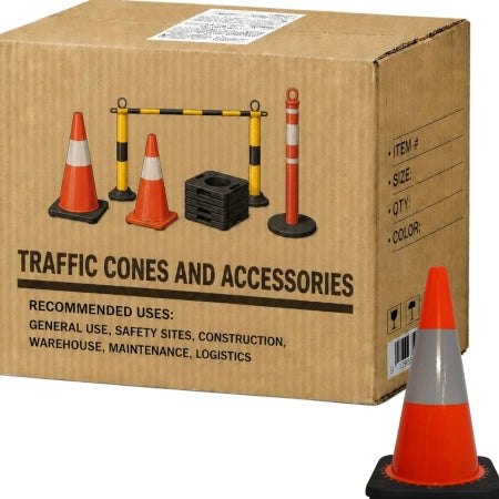 Carton of 10 Traffic Cone Reflective Hi Visibility 450mm