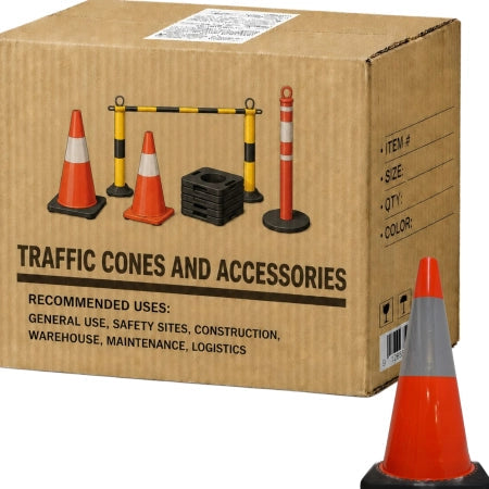Carton of 10 Traffic Cone Reflective Hi Visibility 700mm