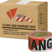 Carton of 20 Packs Maxisafe Danger Black on Red and White Barricade Tape