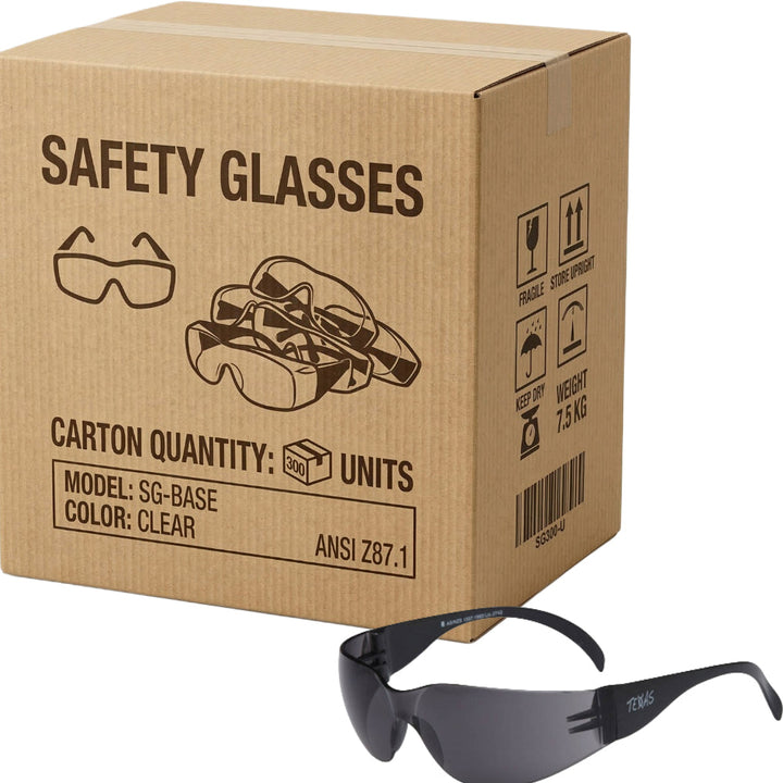 Carton of 300 Texas Smoke Safety Glasses UV Protection