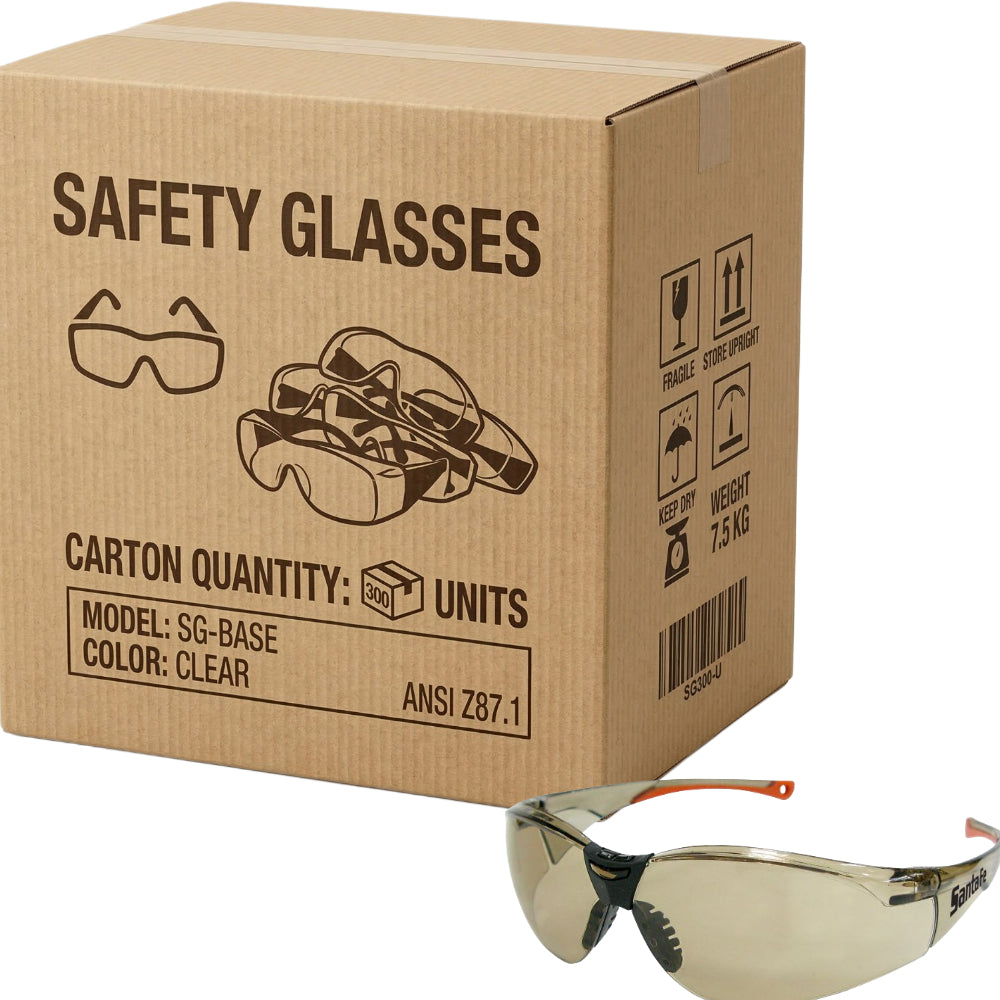 Carton of 300 Packs Santa Fe Bronze Safety Glasses UV Protection